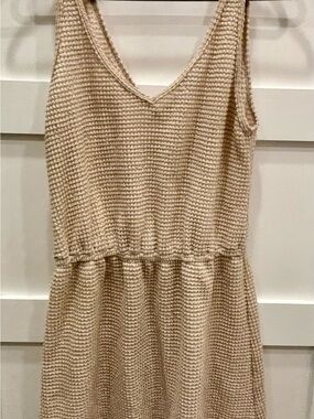 Cupshe Cream V-Neck Waffleknit Dress Beach Bathing Suit Cover Up
